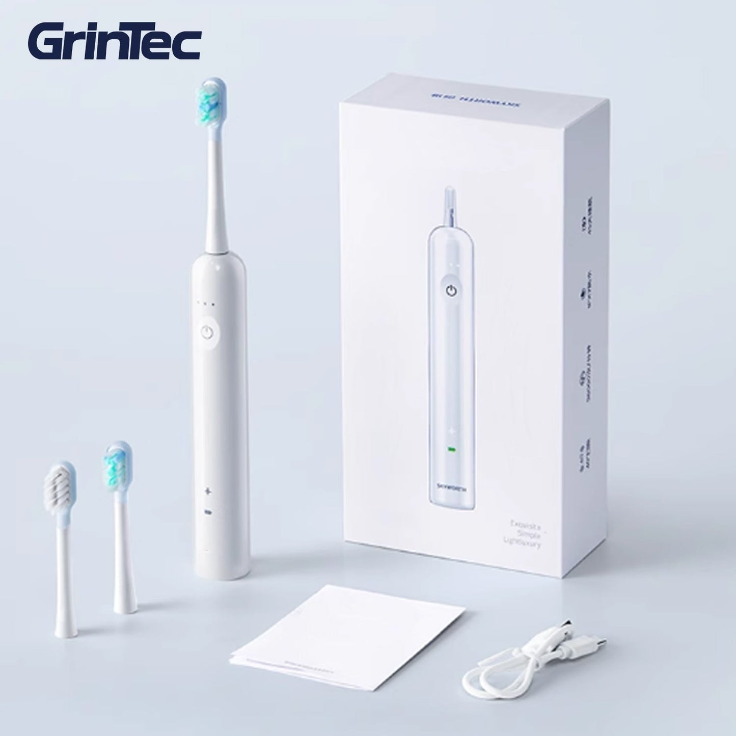 Avanceret Vibrosonic Tandbørste med tandblegende blåt lys – Effektiv tandpleje & tandblegning i Ét - Bedst i test